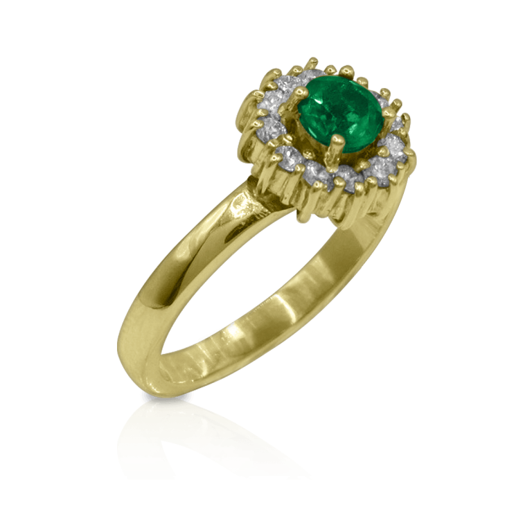 Forest Gleam Ring Dt 2900 from Duetto Galería, crafted in gold with emeralds and diamonds Anillo Forest Gleam Dt 2900 de Duetto Galería, elaborado en oro con esmeraldas y diamantes