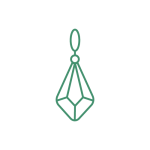 Emerald pendant icon from Duetto Galería, representing our exclusive jewelry with Colombian emeralds Icono de dije con esmeraldas de Duetto Galería, representando nuestras joyas exclusivas con esmeraldas colombianas